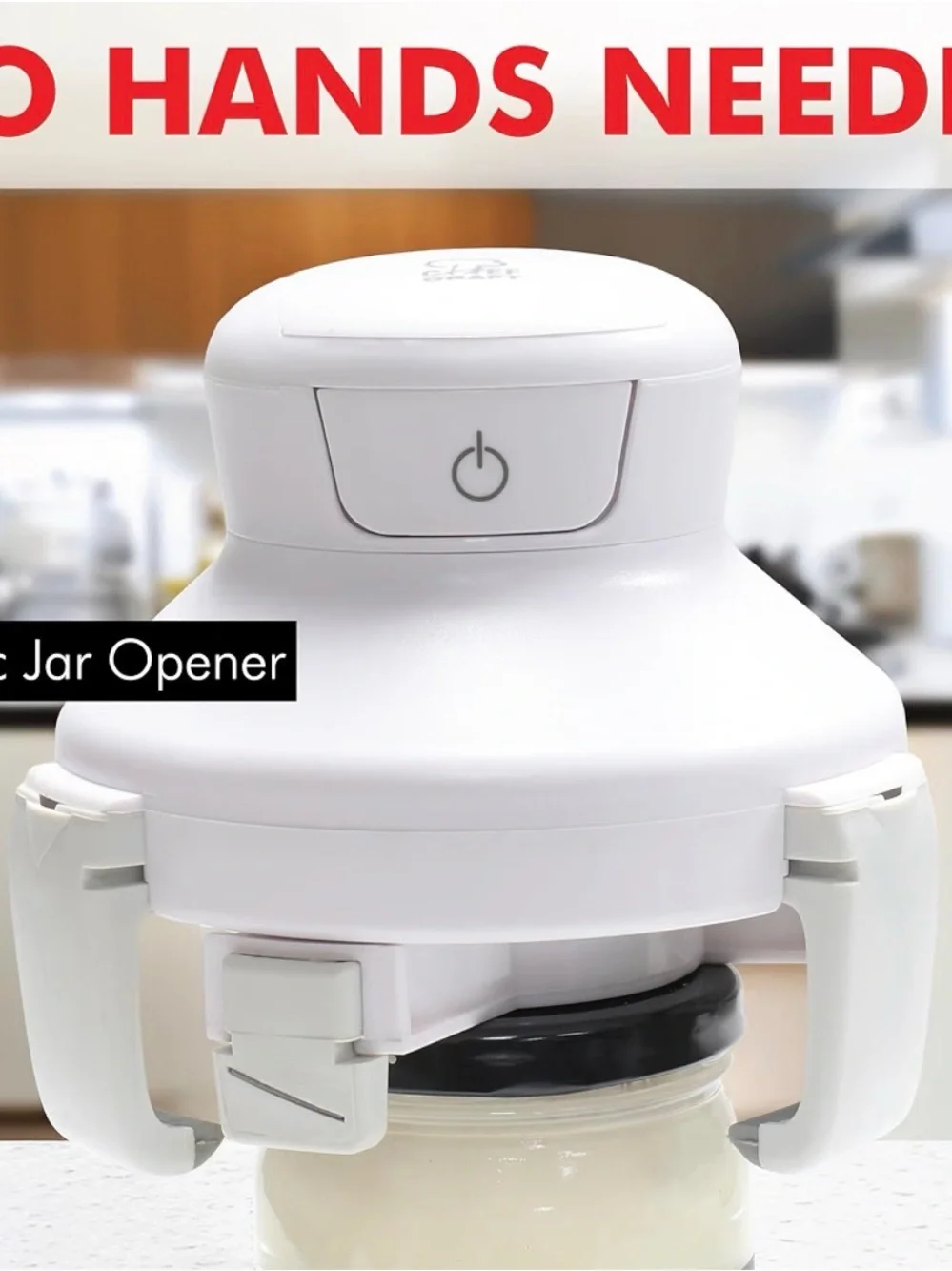 Electric Jar Opener Hands-Free Automatic Lid Remover for Seniors or Arthritis